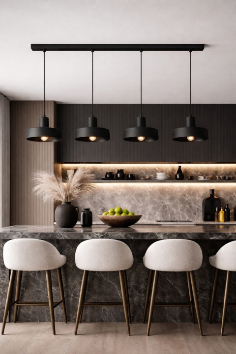 Lampa wisząca 4xE27 Velyo Black
