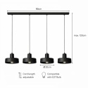 Lampa wisząca 4xE27 Velyo Black