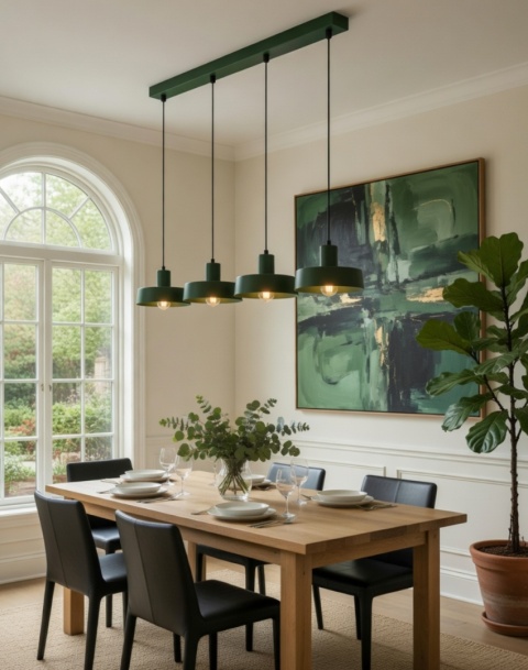Lampa wisząca 4xE27 Velyo Khaki