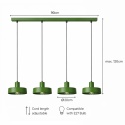 Lampa wisząca 4xE27 Velyo Khaki