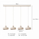 Lampa wisząca 4xE27 Velyo Latte