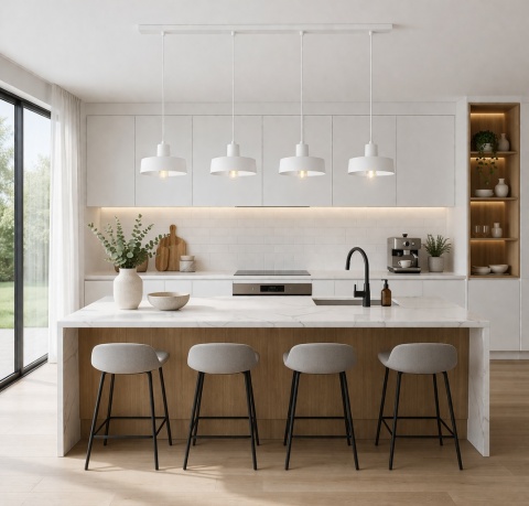 Lampa wisząca 4xE27 Velyo White