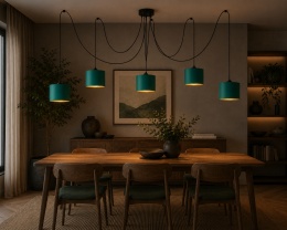 Lampa wisząca 5xE27 FLOW GREEN LONG