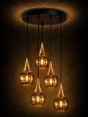Pendant lamp 5xE27 LACRIMA HONEY/GOLD