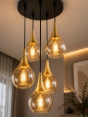 Pendant lamp 5xE27 LACRIMA HONEY/GOLD