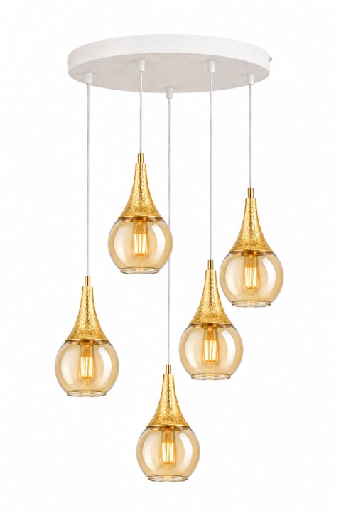 Pendant lamp 5xE27 LACRIMA WHITE
