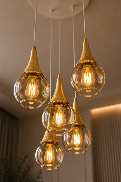 Pendant lamp 5xE27 LACRIMA WHITE