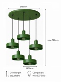 Lampa wisząca 5xE27 Velyo Khaki