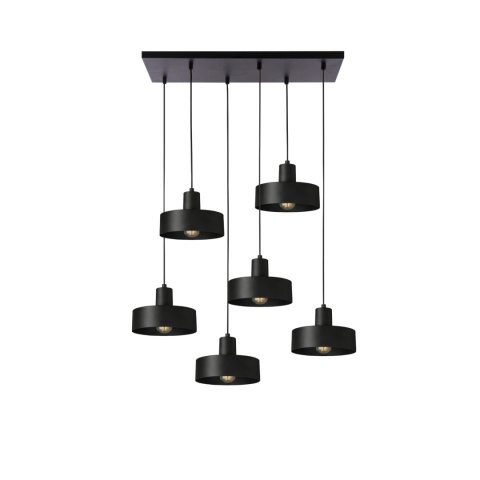 Lampa wisząca 6xE27 Velyo Black
