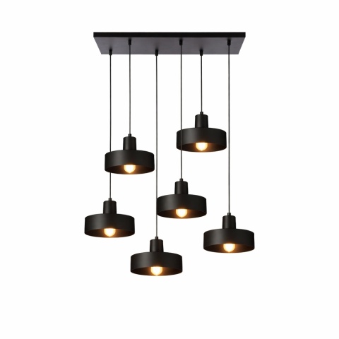 Lampa wisząca 6xE27 Velyo Black