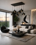 Lampa wisząca 6xE27 Velyo Black