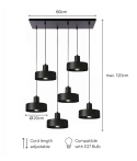 Lampa wisząca 6xE27 Velyo Black