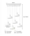 Lampa wisząca 6xE27 Velyo White