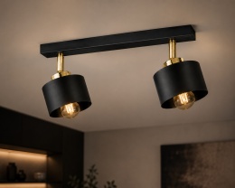 Spot 2xE27 SIMPLY BLACK/GOLD