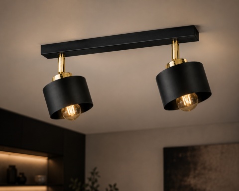 Spot 2xE27 SIMPLY BLACK/GOLD