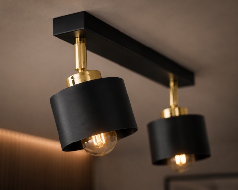 Spot 2xE27 SIMPLY BLACK/GOLD