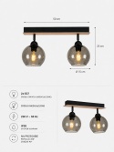 Spot 2xE27 YUNO WOOD BLACK/NATURAL