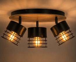 Spot 3xE27 CASA BLACK/WOOD