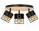 Spot 3xE27 CASA BLACK/WOOD