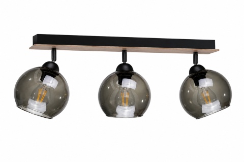Spot 3xE27 YUNO WOOD BLACK/NATURAL