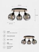 Spot 3xE27 YUNO WOOD BLACK/NATURAL