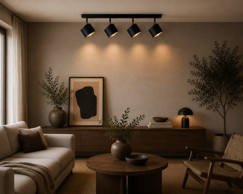 Ceiling Lamp 4xE27 FLOW BLACK