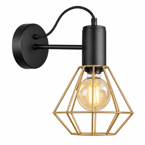 Kinkiet 1xE27 LARS BLACK/GOLD