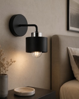 Wall Lamp 1xE27 SIMPLY BLACK/SILVER