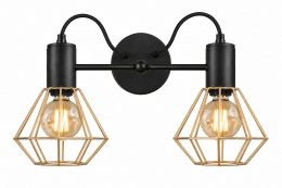 Kinkiet 2xE27 LARS BLACK/GOLD