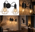 Kinkiet 2xE27 LARS BLACK/GOLD