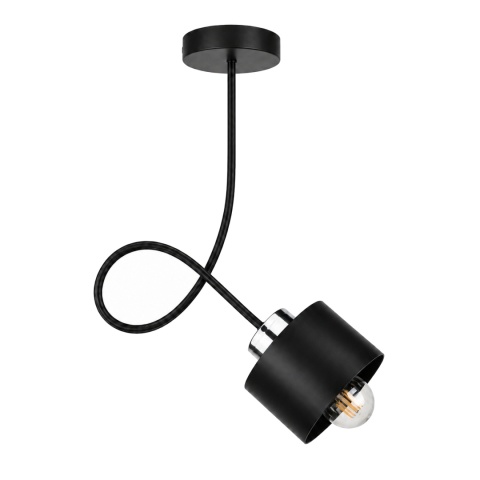 Lampa sufitowa 1xE27 SIMPLY BLACK/SILVER