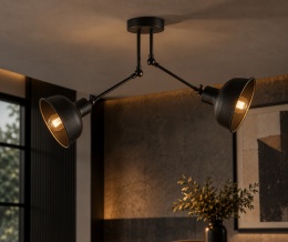 Lampa sufitowa 2xE27 HERMES BLACK