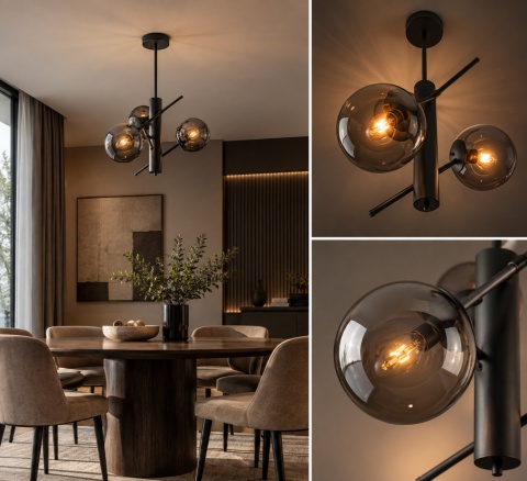 Lampa sufitowa 3xE14 NAXIS DARK