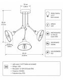 Lampa sufitowa 3xE27 HERMES BLACK