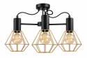 Lampa sufitowa 3xE27 LARS BLACK/GOLD