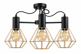 Lampa sufitowa 3xE27 LARS BLACK/GOLD
