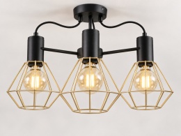 Lampa sufitowa 3xE27 LARS BLACK/GOLD