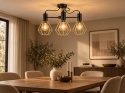Lampa sufitowa 3xE27 LARS BLACK/GOLD