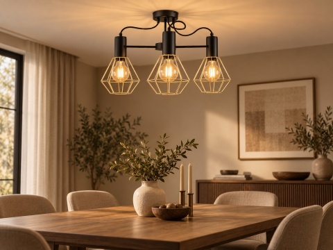 Lampa sufitowa 3xE27 LARS BLACK/GOLD
