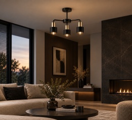 Lampa sufitowa 3xE27 LUCE BLACK GOLD