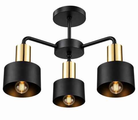 Lampa sufitowa 3xE27 LUCE BLACK GOLD