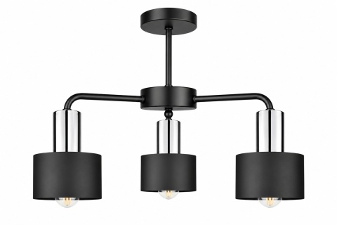 Ceiling Lamp 3xE27 LUCE BLACK SILVER