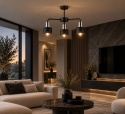 Ceiling Lamp 3xE27 LUCE BLACK SILVER