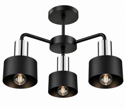 Ceiling Lamp 3xE27 LUCE BLACK SILVER