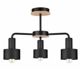 Lampa sufitowa 3xE27 LUCE BLACK WOOD