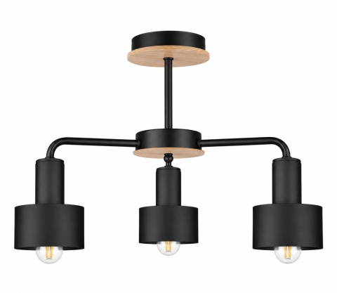 Ceiling Lamp 3xE27 LUCE BLACK WOOD