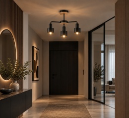 Lampa sufitowa 3xE27 LUCE BLACK WOOD