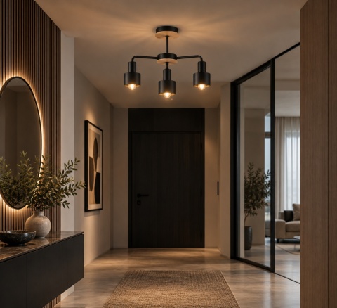 Ceiling Lamp 3xE27 LUCE BLACK WOOD