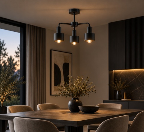Lampa sufitowa 3xE27 LUCE BLACK
