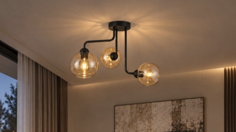 Lampa sufitowa 3xE27 MONDE BLACK